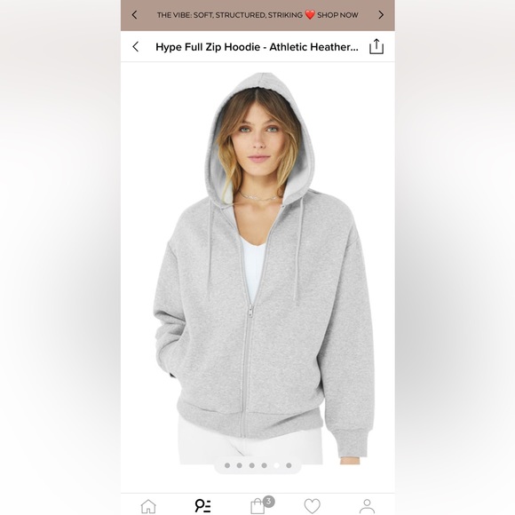 ALO Yoga Jackets & Blazers - Alo Yoga Hype Full Zip Hoodie - Athletic Heather Grey